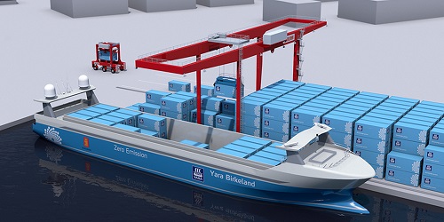 Yara Birkeland autonomous cargo ship
